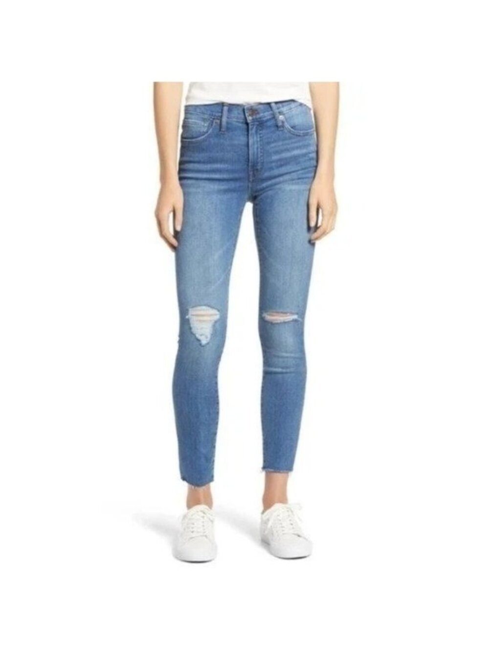 Madewell Women's 26 8”Rise  High-Rise Skinny Distressed Jeans B1218